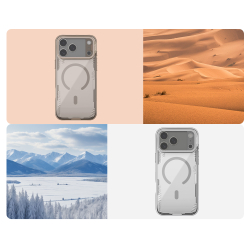 Чехол коричневого цвета с MagSafe на iPhone 17 Pro, серия Iceblade Prop Magnetic (версия с прозрачной крышкой объектива) от Nillkin