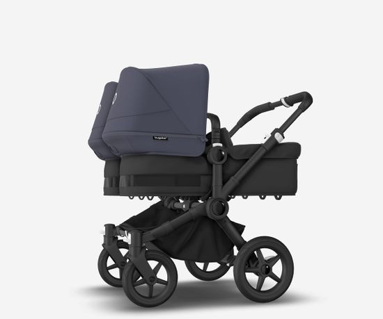 Коляска для двойни 2 в 1 Bugaboo Donkey 5 Twin Stormy blue/Midnight black/Black