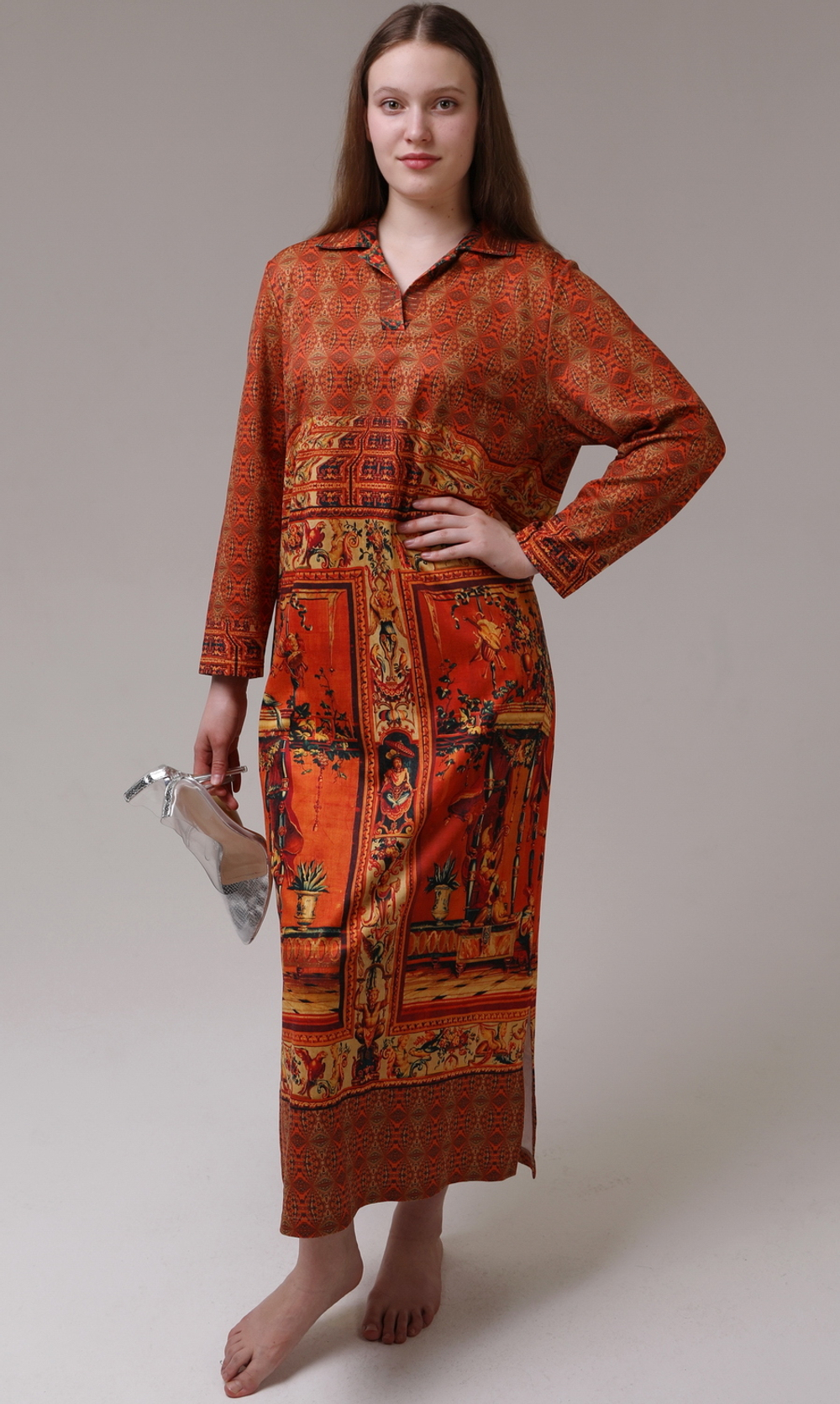 Платье "Гротеск", по мотивам фламандской шпалеры 17 века. Серия «Гротеск»