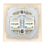 Валенсия розетка компьютерная RJ-45 2-местная кремовая EKF