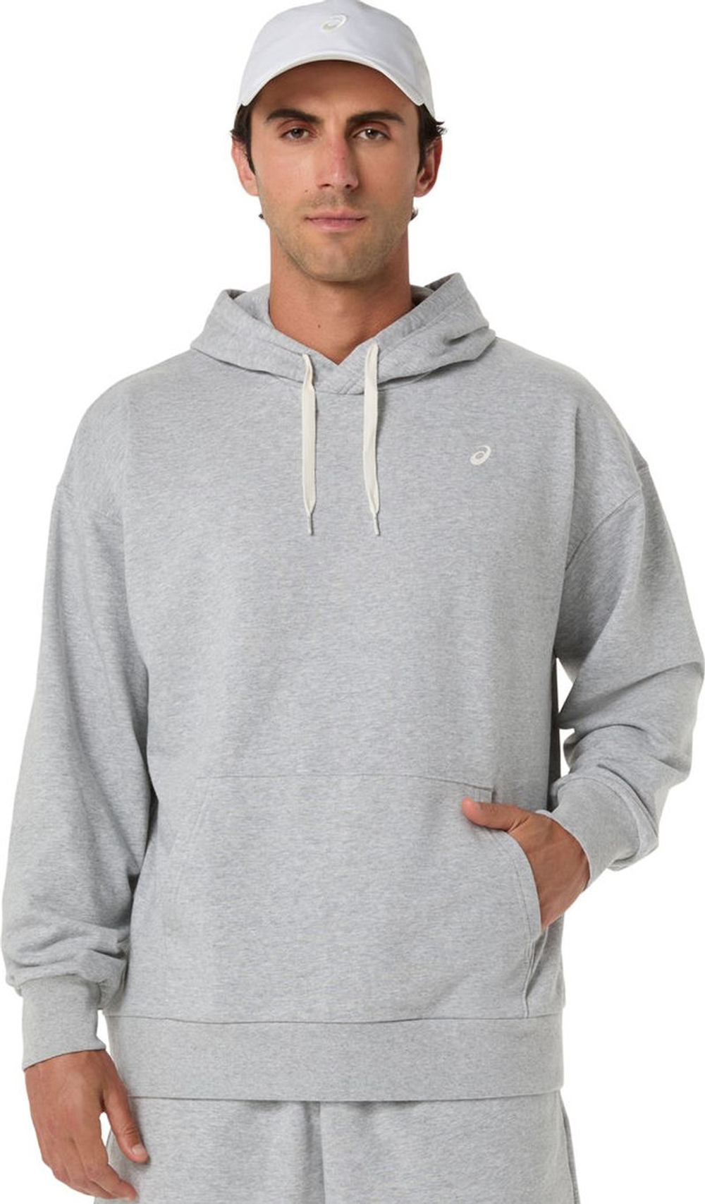 Мужская теннисная кофта Asics French Terry Relaxed Pullover - grey heather