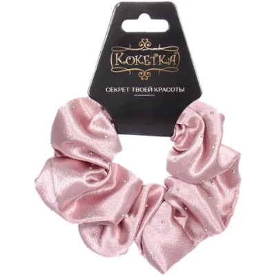 Резинка для волос атласная «DesignPRO», цвет пудровый, d-10см