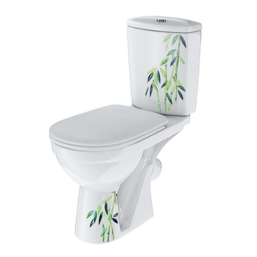 Унитаз-компакт "Комфорт" Декор "Бамбук" (кос,ниж,сид.полип.,2-кн.арм)   (Rosa)