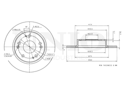 Диск тормозной задний UNIO BRD-20068