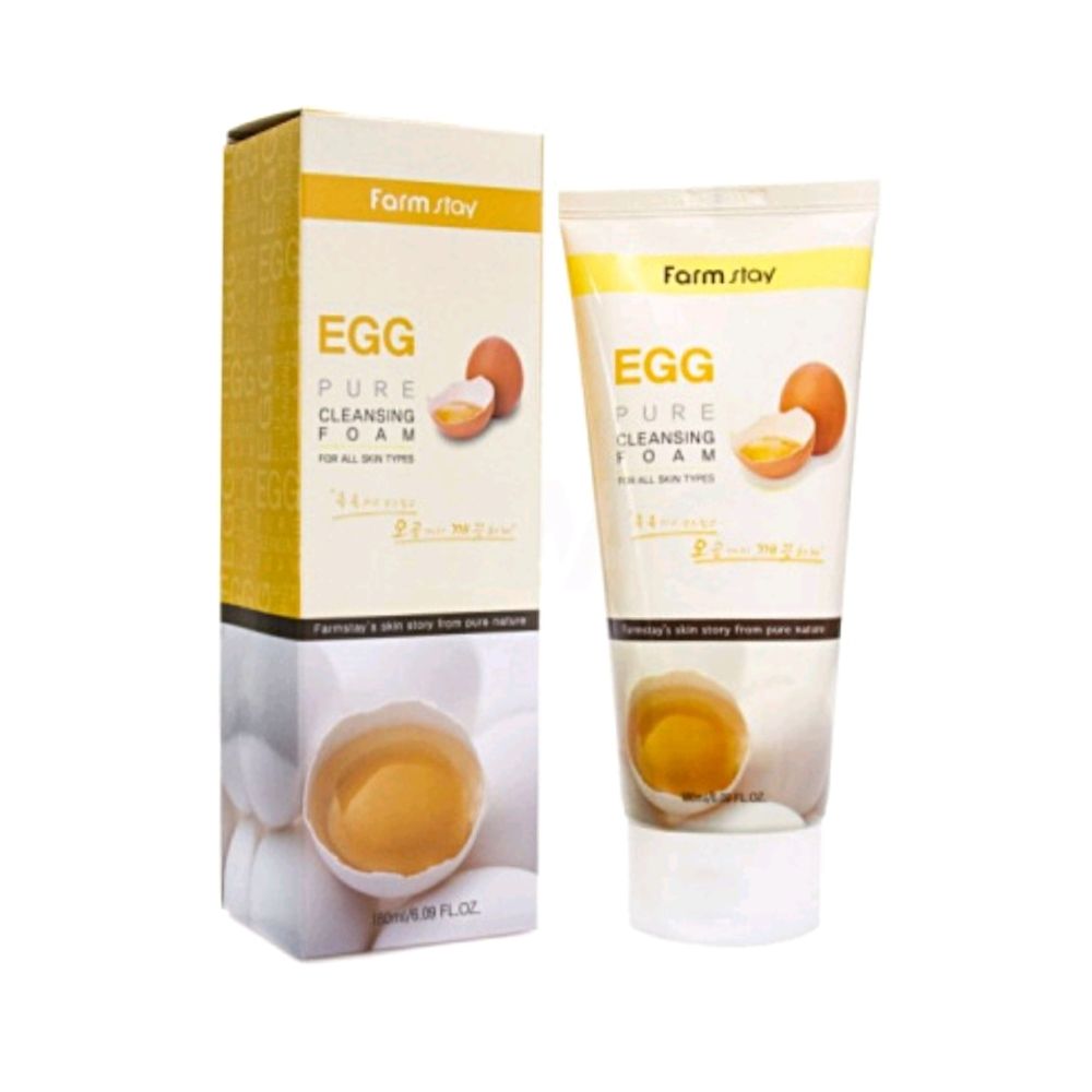 Пенка для умывания яичная FarmStay EGG Pure Cleansing Foam, 180 мл.