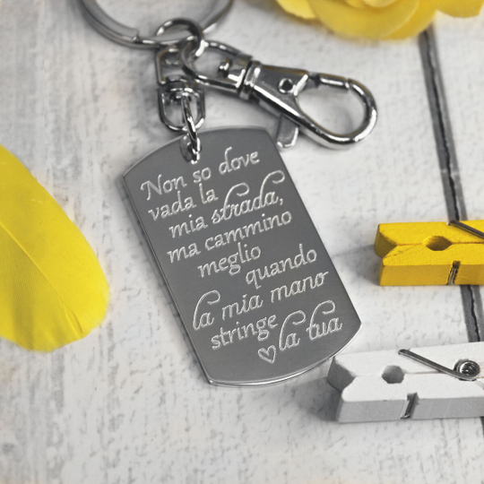 Серебряный брелок-жетон с гравировкой на заказ (ручная работа)