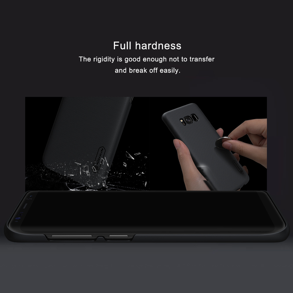 Тонкий жесткий чехол черного цвета от Nillkin для Samsung Galaxy S8 Плюс, серия Super Frosted Shield
