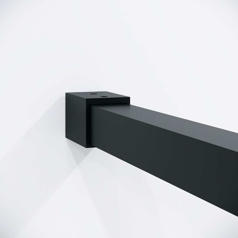 Душевая перегородка Niagara Nova NG-481-10FBLACK (100х200) черный матовый,стекло рифленое/тонированное,1 место