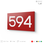 Номер на дверь 594, табличка на дверь для офиса, квартиры, кабинета, аудитории, склада, красная 120х70 мм, Айдентика Технолоджи