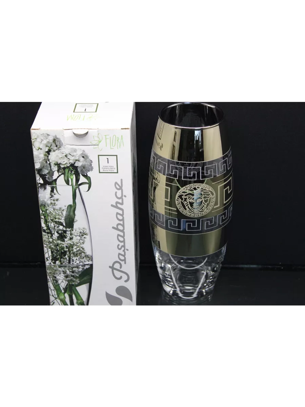 Ваза для цветов стеклянная (Версаче2)