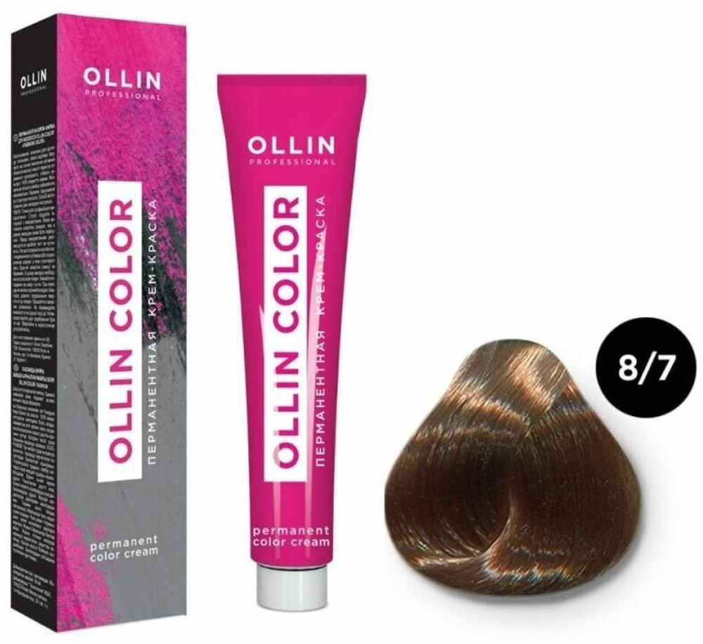 OLLIN COLOR 8/7 светло-русый коричневый 60мл Перманентная крем-краска для волос