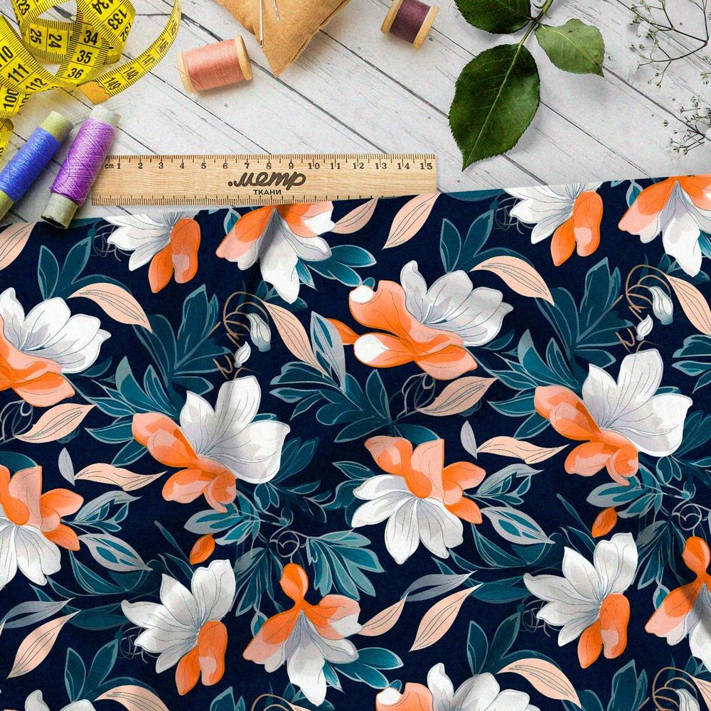 Ткань премиум шифон шепот ночного цветника
