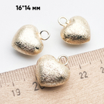 Подвеска Сердце, цвет золото, размер 16*14 мм, цена за 1 шт