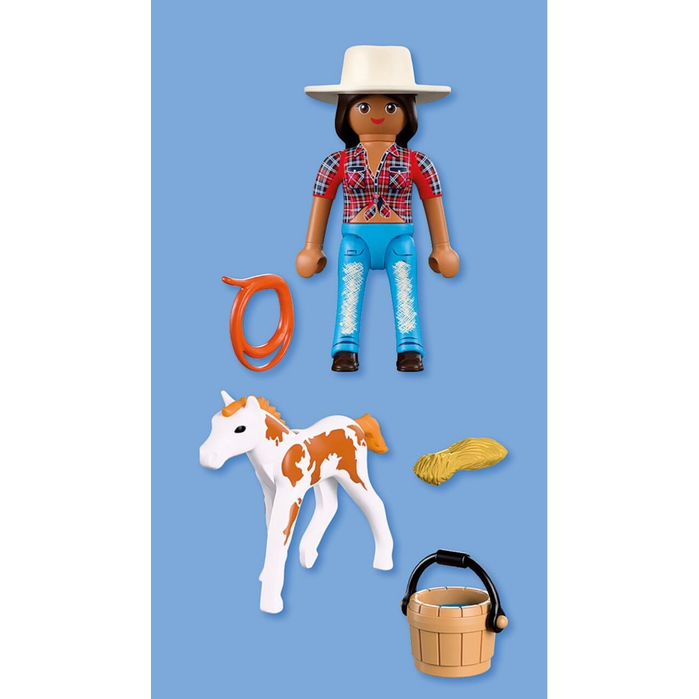 Игровой набор Playmobil 72026 «Ковбойка с жеребёнком» набор из 2 фигурок 72026 — фото 3