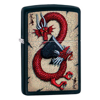 Зажигалка Zippo Dragon Ace Design с покрытием Black Matte