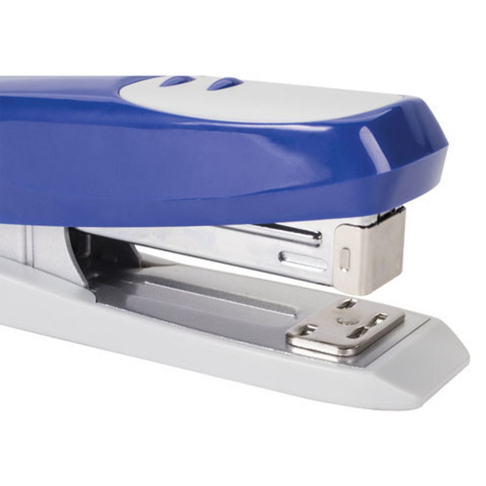 Степлер №24/6, 26/6 BRAUBERG "Germanium", до 20 листов, синий, ГАРАНТИЯ 5 ЛЕТ, 226577