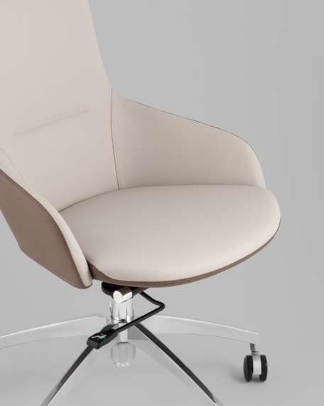 Кресло руководителя TopChairs Soulo светло-серый, коричневый