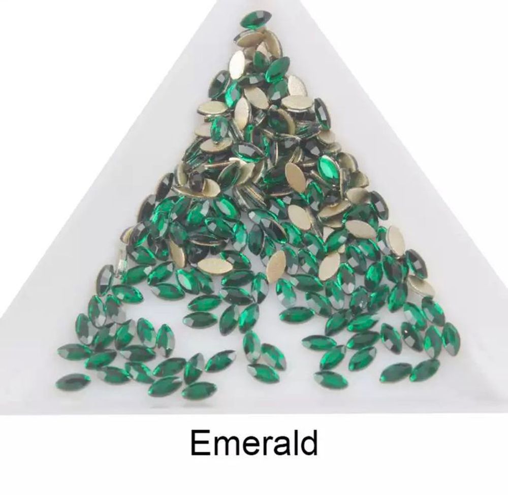 Маркиза для маникюра 2*4 мм Emerald - 6 шт