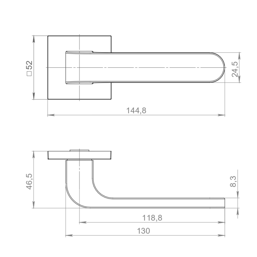 Ручка раздельная K.JS51.FLEX CP-8 хром