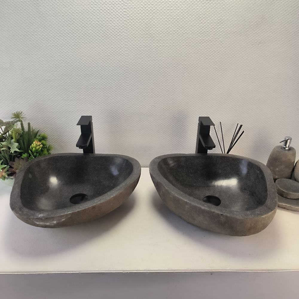 Раковина из речного камня ПАРА! RS-63698 45*41*15 2шт 0126