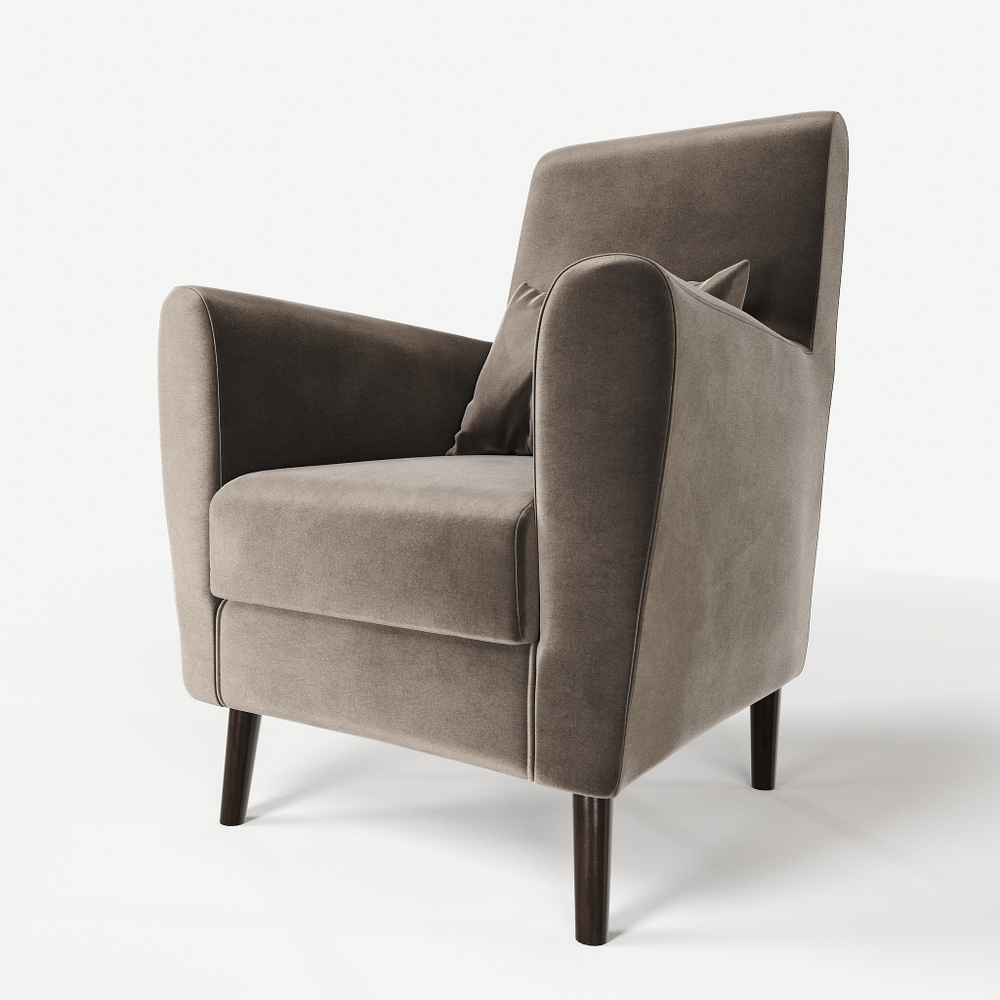 Кресло мягкое Грэйс Z-2 (Бежево-серый) на высоких ножках с подлокотниками в гостиную, офис, зону ожидания, салон красоты.