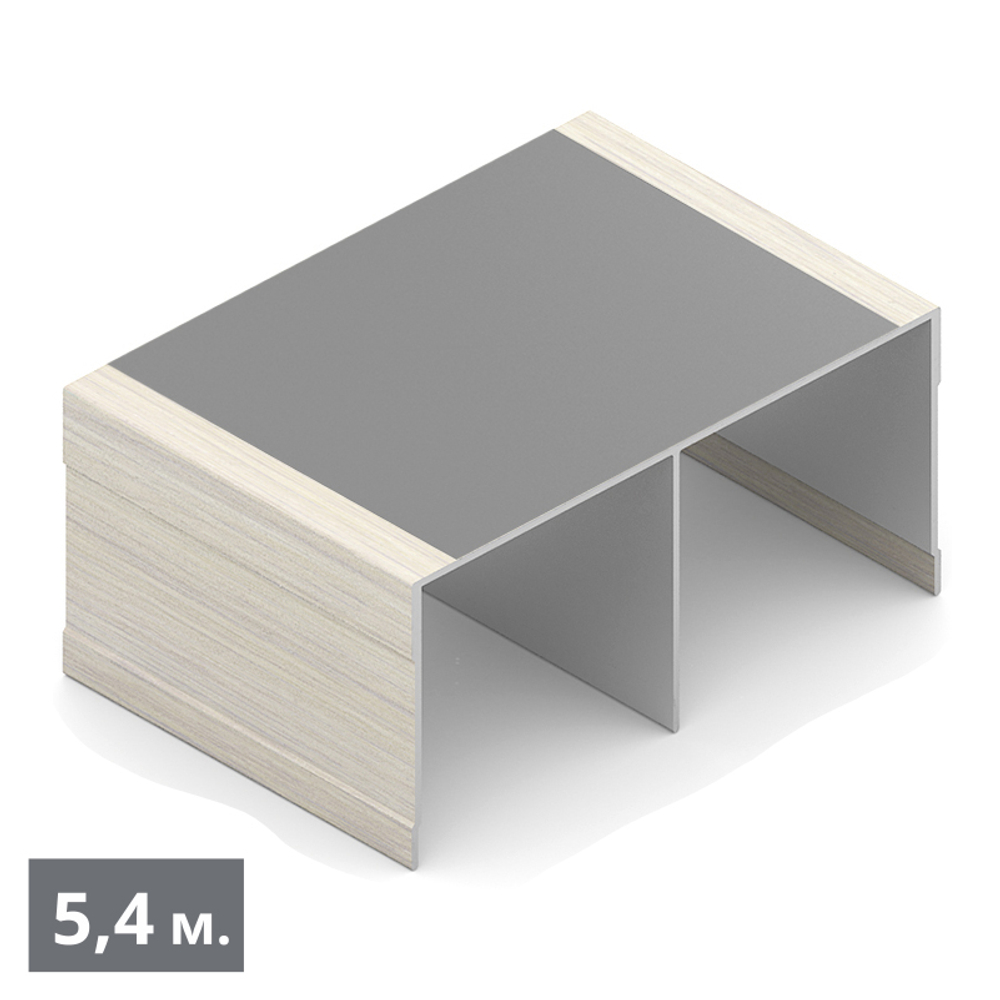 ЭКО Направляющая верхняя двухполозная (5,40 м) дуб дымчатый (ПВХ) (AE0492) Aristo (Out)