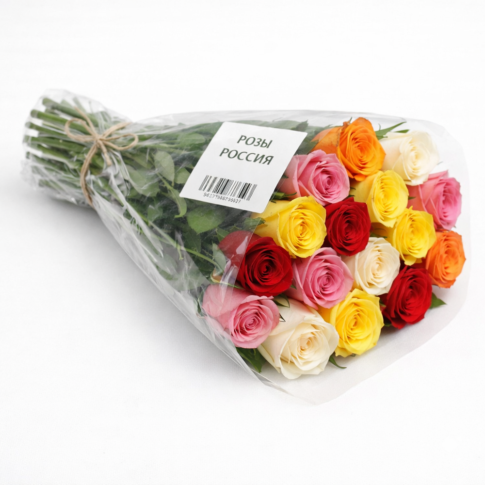 15 роз в пачке от производителя, микс