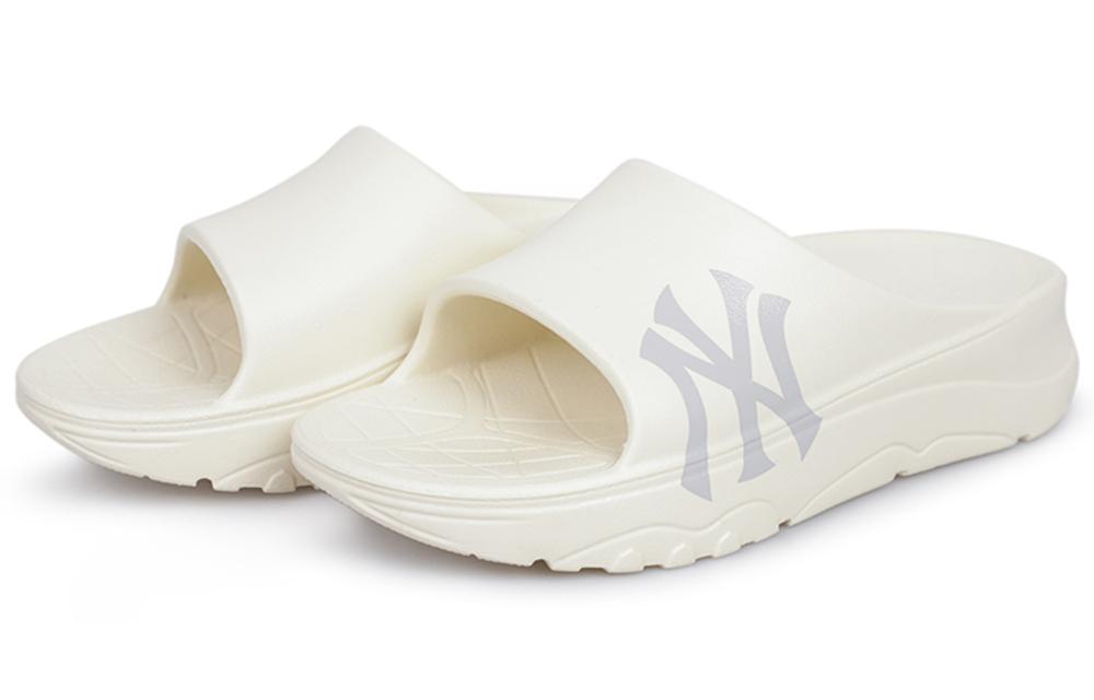 MLB Slipper Chunky New York Yankees casual thick-soled non-slip one-word slippers for men and women the same beige