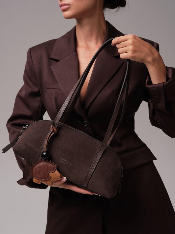 Женская замшевая сумка DBR 31225 коричневый шоколад