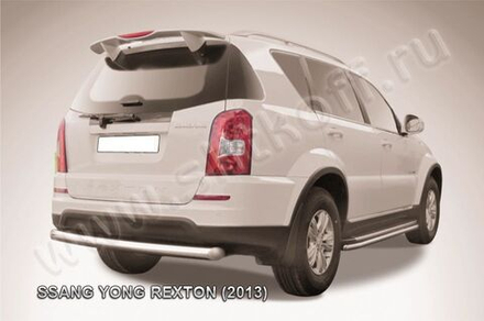 Защита заднего бампера (нержавейка) SsangYong Rexton (2012-2017) d76 радиусная