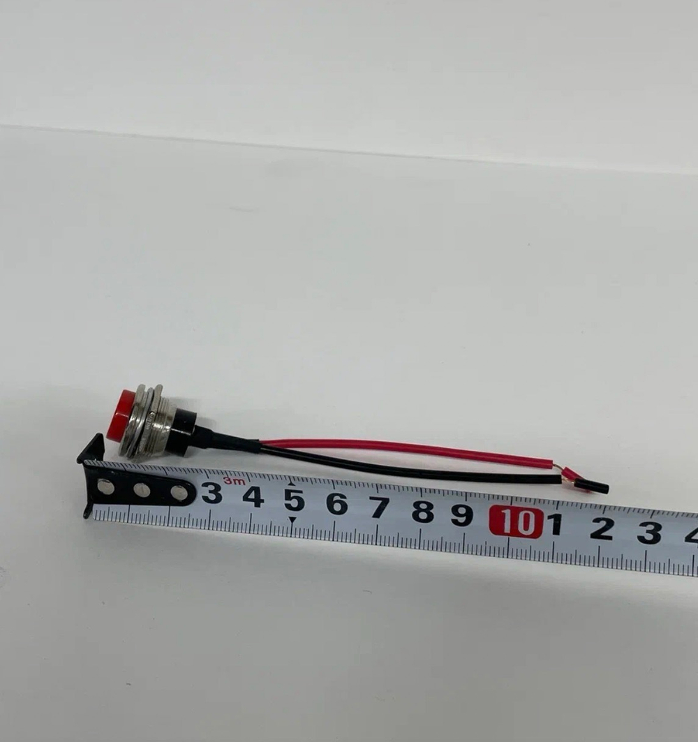 Выключатель 2-х контактный без фиксации, кнопка, с проводом 12 - 250В, 2А, TG (1 шт.)