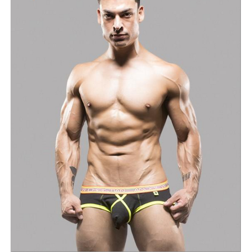 Мужские трусы брифы черные Andrew Christian Glow Elastic Push Briefs BLACK  AC9635