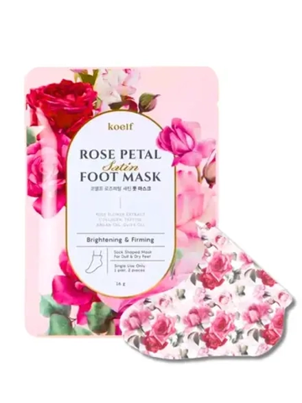 KOELF - МАСКА - НОСОЧКИ ДЛЯ НОГ С ЭКСТРАКТОМ РОЗЫ KOELF ROSE PETAL SATIN FOOT MASK
