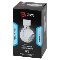 Трековый светильник однофазный ЭРА TR35-GU10 WH под лампу GU10 белый | Однофазные светильники под лампу
