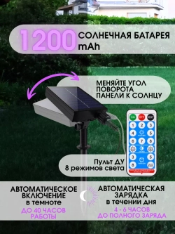 Уличная гирлянда роса на солнечной батарее 22м