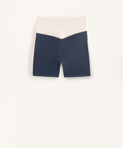 Oysho Легинсы-шорты Perfect-Adapt 10 см с широким поясом V-образной формы, морской синий