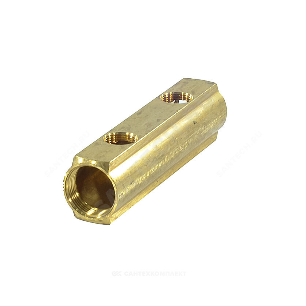 Коллектор латунь 1 1/4" ВР/ВР на 3 вых 3/4" ВР м/о 100мм R582A Giacomini R582AY003