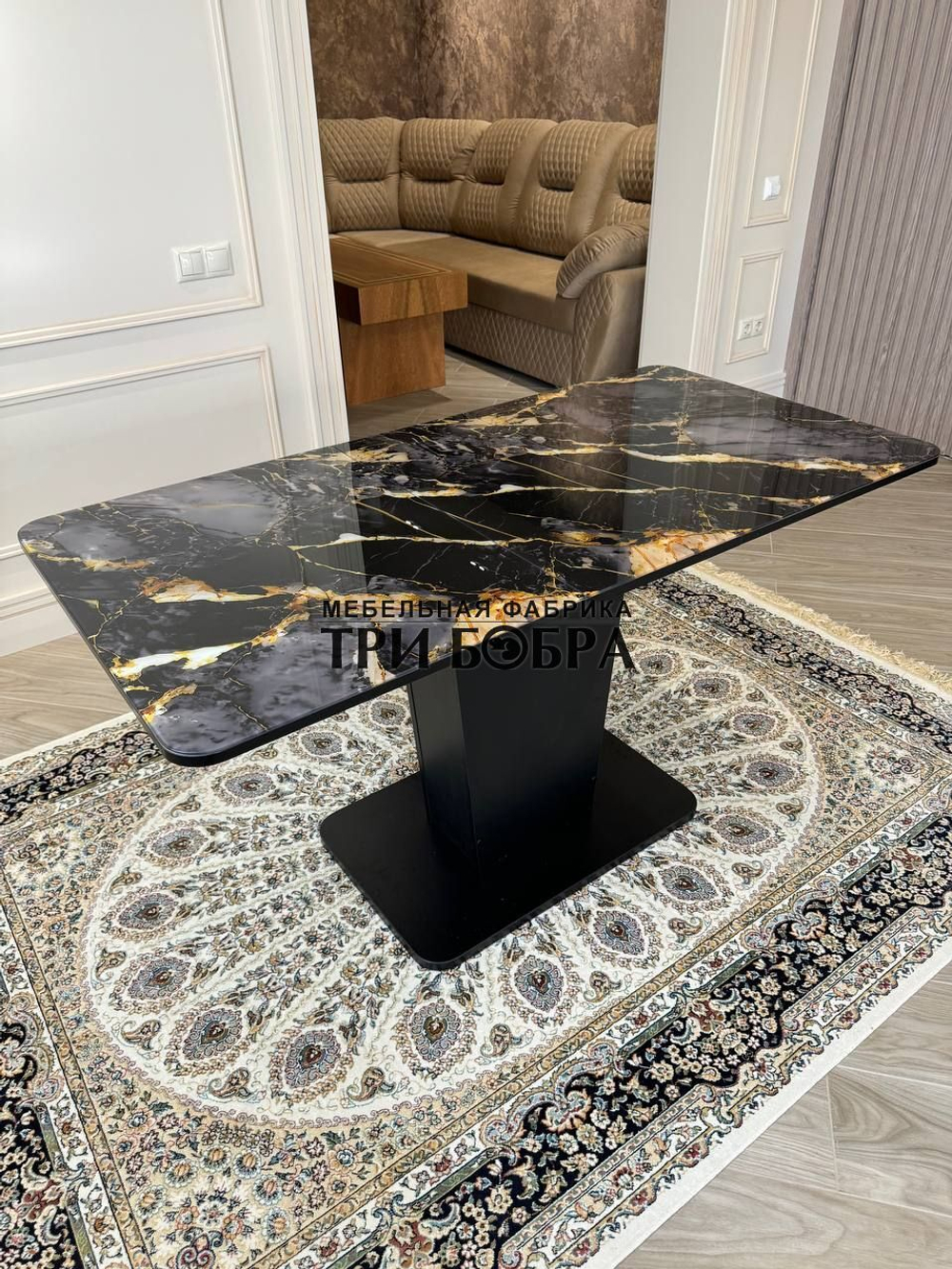 Кухонный стол "Тор", золотой мрамор