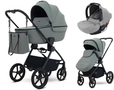 Детская коляска Rant Teo Soft 3 в 1 с автокреслом Cruise Grey Olive