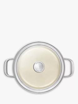 KitchenAid Кастрюля эмалированная 20 см 3,7 л с крышкой Миндальный крем