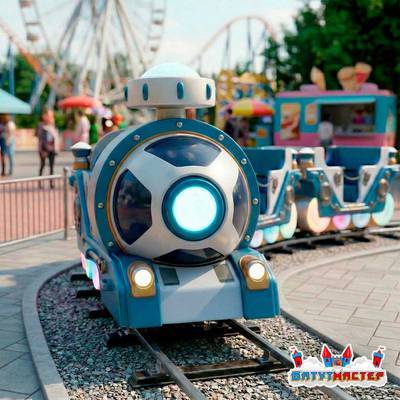 Рельсовый аттракцион для детей «Звёздный странник», 6 кабинок, 12 мест