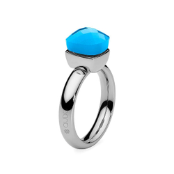 Кольцо Qudo Firenze blue opal 18 мм 610538/17.8 BL/S цвет голубой, серебряный