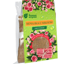 Мочалка джутовая "Роза" с натуральной мыльной стружкой, 100 г "Банные штучки" / 25