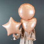 Шар (18''/46 см) Круг, Пудра, Макарунс, 1 шт.