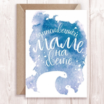 Дизайнерская открытка "Маме" в ассортименте + крафт конверт (10х15)