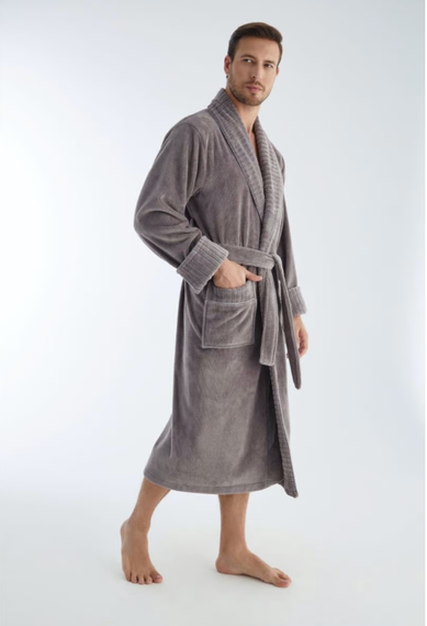 Халат  мужской  бамбуковый  1330 серый Nusa Турция