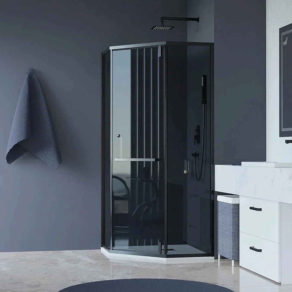 Душевой уголок RGW Hotel HO-084B 350608499-34 90x90 стекло тонированное/профиль черный