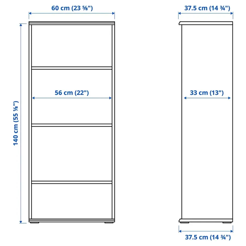 Открытый книжный шкаф - SKRUVBY IKEA/СКРУВБИ ИКЕА, 37.5х60х140 см, синий