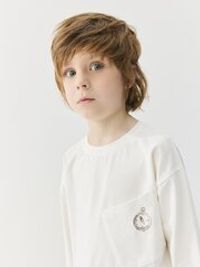 Лонгслив оверсайз "Молоко" с карманом