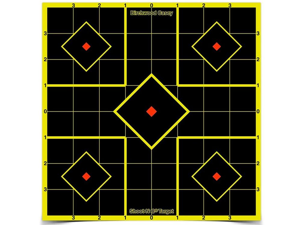 Мишень самоклеящаяся осыпающаяся Birchwood Shoot•N•C Sight-In Target, 8″, 15шт. (6шт./уп.)
